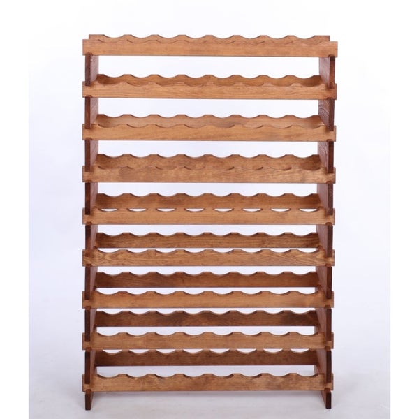 Weinregal VINOTECA FLEX PRO HxBxT 121x84x28cm 72 Flaschen auf 9 Ebenen Massives Kiefernholz Braun geölt
