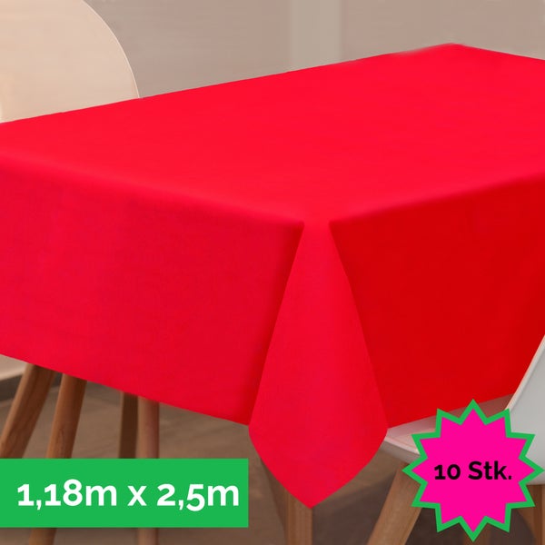 Sensalux  abwaschbare Tischdecke, 10 Stück, Vorteilspack, Pink 1,18m x 2,5m