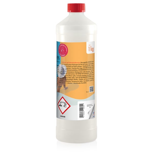 Schwefelsäure mit Gefahrensymbol in einer Kilogramm Flasche