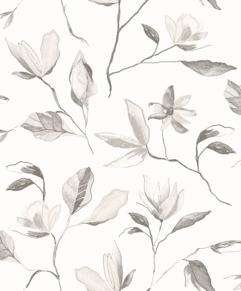 Masureel Tapete Blumen Grau - 53 cm x 10.05 m - 632084