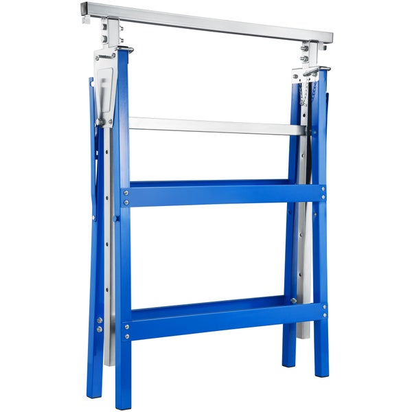 2er-Set Gerüstbock tectake  mit Sicherheitsspinden aus Stahl-Vierkantrohr blau