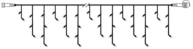 Lichterkette mit hängenden LED-Strängen zur Dekoration