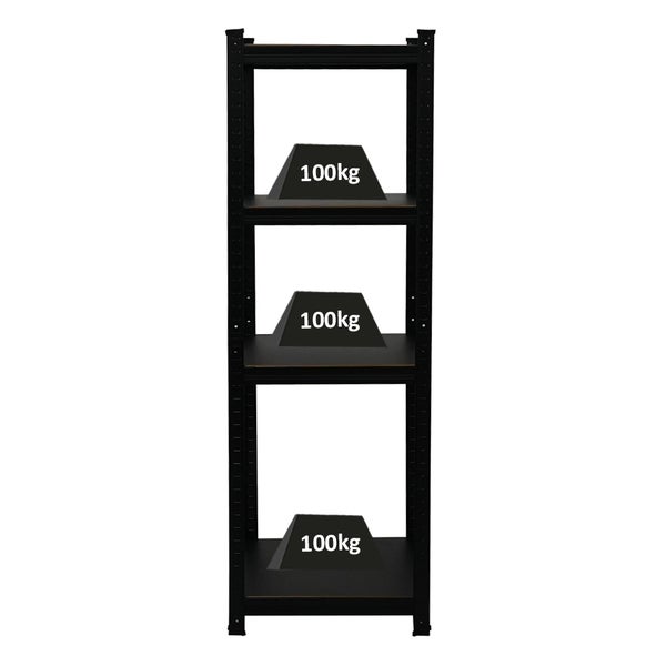 Berlinlodge Mega Deal 5x Wohnregal Ragnar, HxBxT 150x45x45cm, Fachlast 100kg, Matt Shwarz, Bücherregal, Standregal, Büroregal für Wohnzimmer