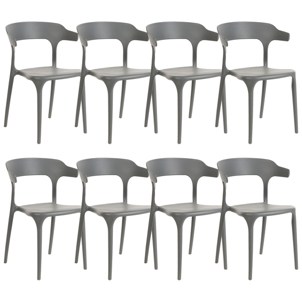 Esszimmerstuhl 8er Set GUBBIO Grau