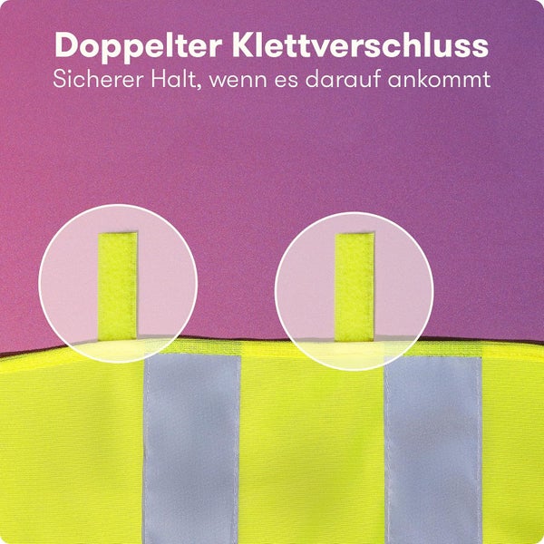 Warnweste Kinder (5-12 Jahre) Sicherheitsweste (2 Stück) für den Schulweg, Fahrrad, Auto - Reflektierende Warnweste Gelb