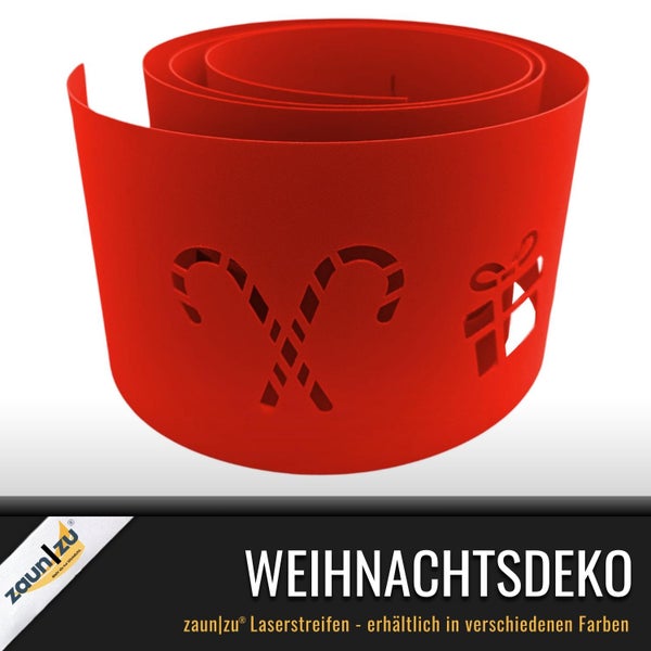 Zaunfolie mit Weihnachtsdekoration