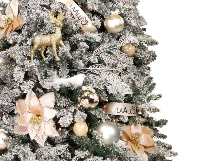 Geschmückter künstlicher weihnachtsbaum mit 120 Stk Kugeln SOFT TONES 270 cm mit Metallständer