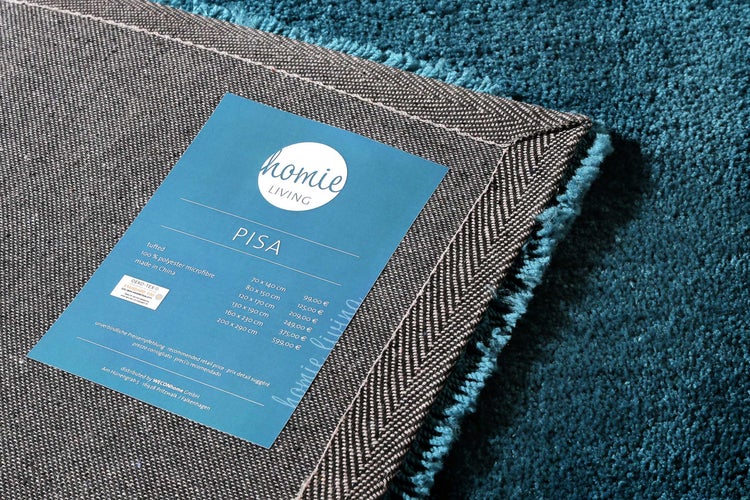 Teppich Petrol Hochflor Pisa Homie Living 160x230 cm