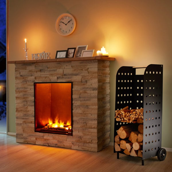 Holzwagen tectake  53,5 x 41 x 112 cm aus Stahl schwarz