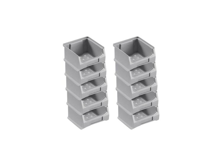 PROREGAL Graue Sichtlagerbox 1.0 HxBxT 6 x 10 x 10 cm 0,4 Liter Sichtlagerbehälter Sichtlagerkasten Sichtlagerkastensortiment Sortierbehälter