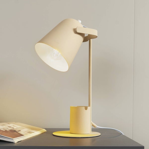 Lindby Tischlampe Ilmar (Modern) in Creme aus Metall (1 flammig, E27) - Tischleuchte Schreibtischlampe Nachttischlampe Wohnzimmerleuchte