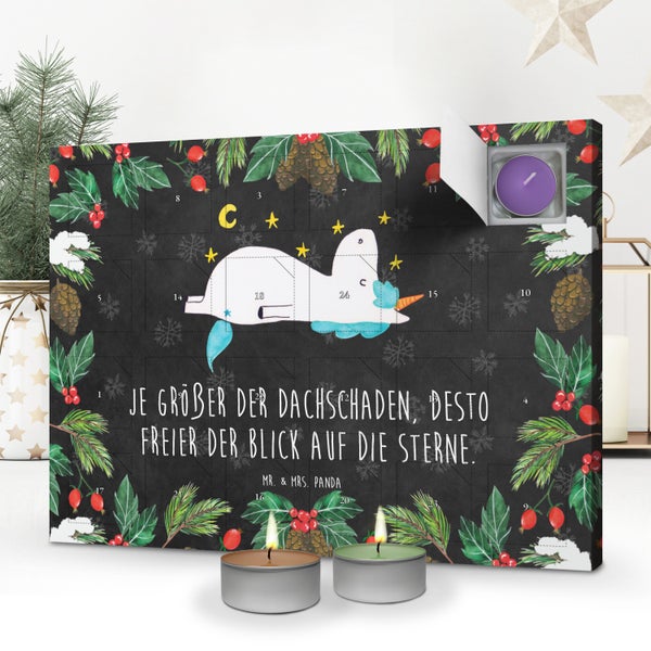 Mr. & Mrs. Panda Duftkerzen Adventskalender Einhorn Sternenhimmel - Schwarz