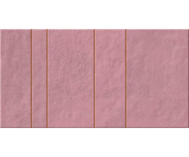 Feinsteinzeug Wandfliese Kian Pink 31,6x60x0,95 cm glasiert poliert Rundkante