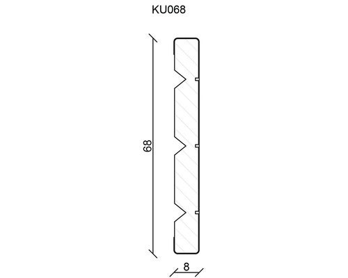 Sockelleiste PVC Fliese beige KU068 7.6x67.6x2400 mm