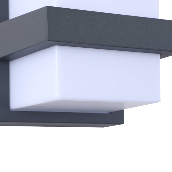 Lindby LED Smart Home Wandleuchte außen Fyra dimmbar (Modern) in Alu aus Aluminium (1 flammig, ) - Wandlampe