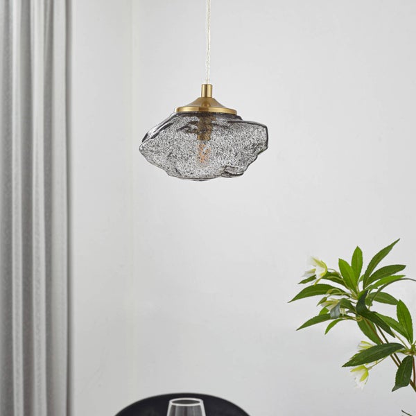 Lindby Pendelleuchte Piatra (Modern) in Schwarz aus Glas (1 flammig, G9) - Hängelampe Esstischlampe Hängeleuchte Wohnzimmerleuchte