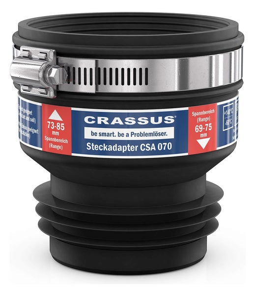 CRASSUS Steckadapter CSA 070, CRA11017, innenliegender Adapter zur Verbindung zweier Abwasserrohre für gleiche Rohrdimensionen