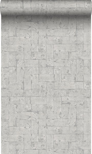 Origin Wallcoverings Tapete Backstein-Optik Hellgrau - 53 cm x 10,05 m - 347570