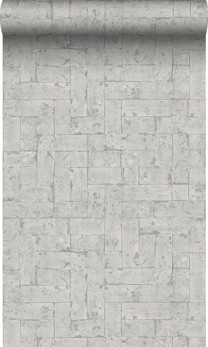 Origin Wallcoverings Tapete Backstein-Optik Hellgrau - 53 cm x 10,05 m - 347570