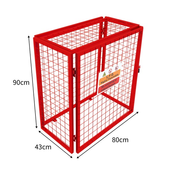Zusammenklappbarer Gasflaschenschrank - 90cm x 80cm x 43cm