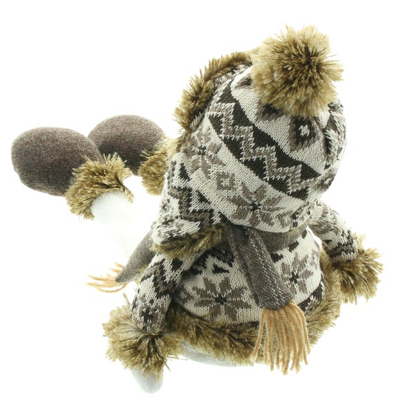 FRANK FLECHTWAREN | Kantenhocker Schneemann, 20 x 14 x 50 cm, POLYESTER, KUNSTSTOFF