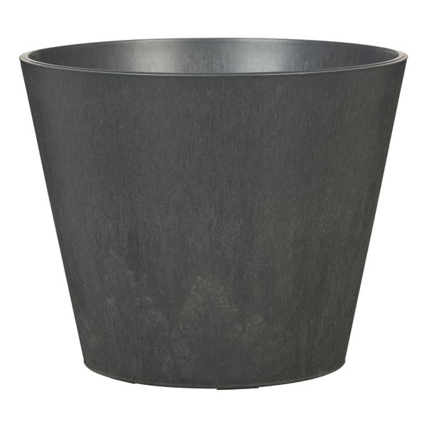Scheurich Purista+ 40, Pflanzgefäß/Pflanzkübel, rund,  aus Kunststoff Farbe: Carbon, 36,6 cm Durchmesser, 32,3 cm hoch, 21 l Vol.