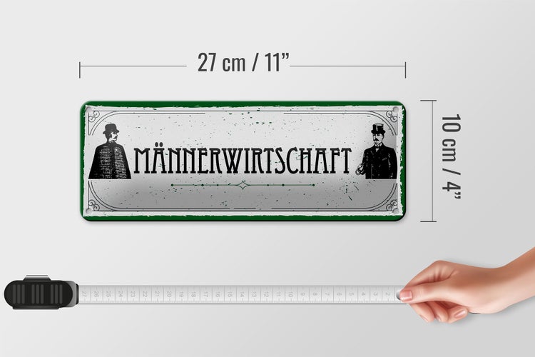 Blechschild Spruch 27x10cm Männerwirtschaft Dekoration