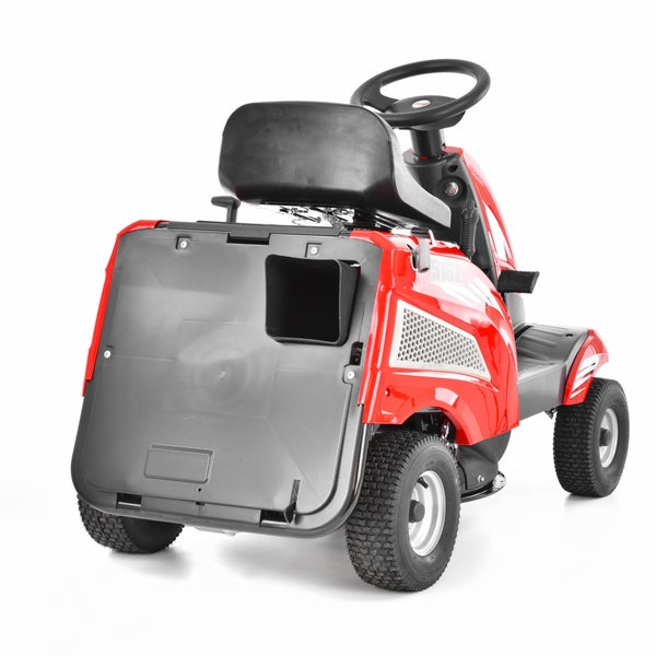 Aufsitzrasenmäher in Rot mit Heckauswurf