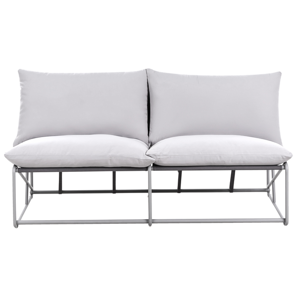 Gartensessel für zwei Personen mit Metallrahmen und Polster