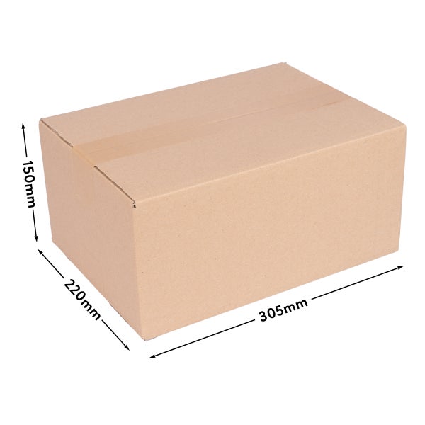 25 Faltkartons 300 x 215 x 140 mm, 1 wellig (kleiner Versandkarton) KK 30
