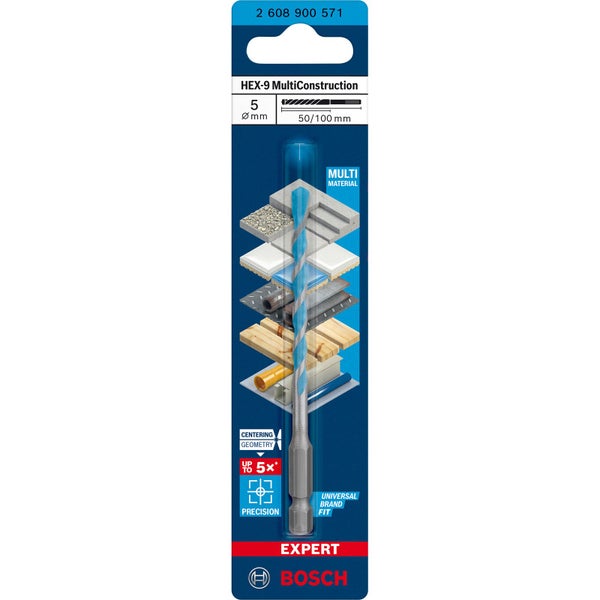 Bosch Expert HEX-9 MultiConstruction Bohrer 5 x 50 x 100 mm - 2608900571
