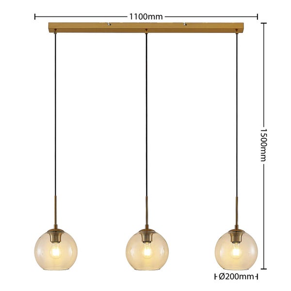Lindby Pendelleuchte Grady (Modern) in Gold / Messing aus Metall (3 flammig, E27) - Deckenlampe Esstischlampe Hängelampe Hängeleuchte Wohnzimmerleuchte