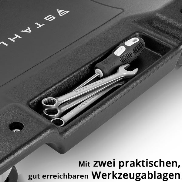 Werkzeugablage mit Schraubendreher und Schraubenschlüsseln