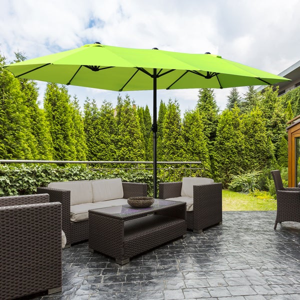 Outsunny Sonnenschirm, L460 x B270 x H240 cm, Stahl, Polyester, ABS, grün