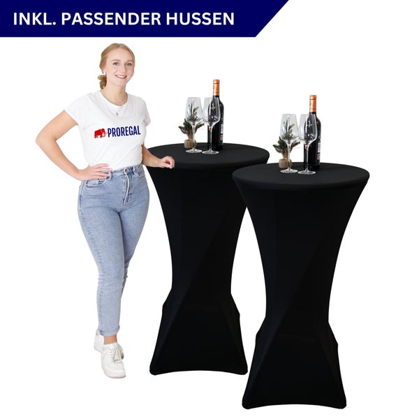 Zwei Stehtische mit passenden Hussen inklusive