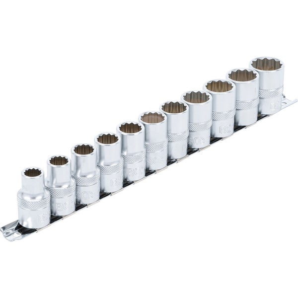 BGS Steckschlüssel-Einsatz-Satz Zwölfkant Antrieb Innenvierkant 12,5 mm (1/2) SW 10 - 21 mm 11tlg. - 9107