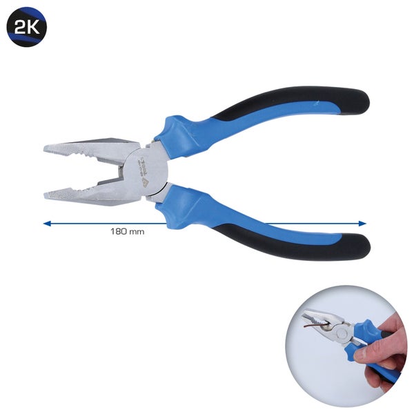 Kombinationszange mit Zwei-Komponenten-Griff, 180 mm