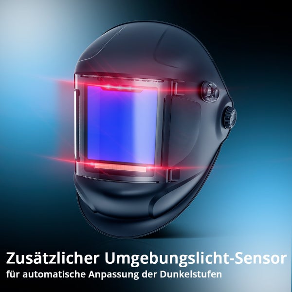 Schweißhelm mit Sensor für Umgebungslicht