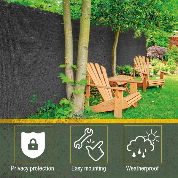 Sol Royal Schattiergewebe SG80 Sichtschutzzaun 100x1000cm Anthrazit