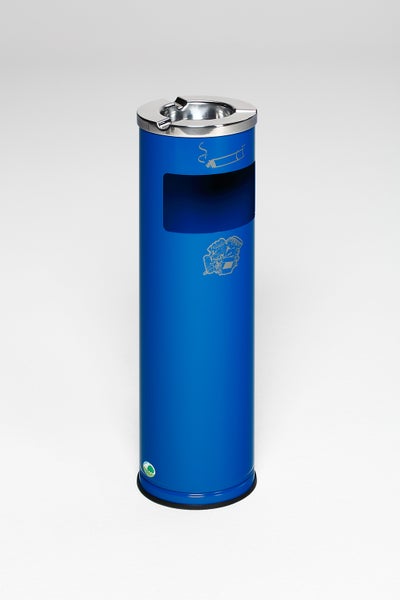 PROREGAL Robuster Kombiascher Mit Poliertem Aschereinsatz 11,6 Liter HxBxT 66 x 20 x 20 cm Verzinkter Stahl Blau