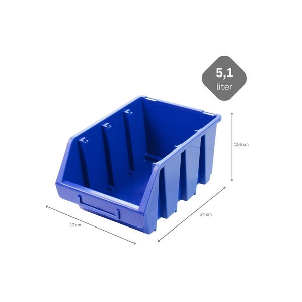PROREGAL SuperSparSet 10x Sichtlagerbox 3 HxBxT 12,6 x 17 x 24 cm Polypropylen Blau