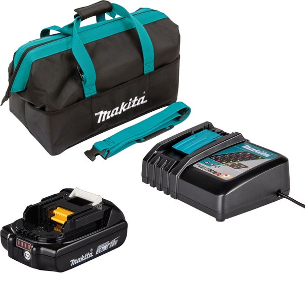 Makita BL1820B Akku Li-Ion 2,0 Ah 18V + DC18RC Schnellladegerät 18V in Tasche