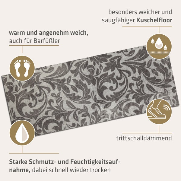 Akzente Feel Badematte mit Motiv in Braun Fußmatte 80 x 200 cm, rutschfest, saugfähig