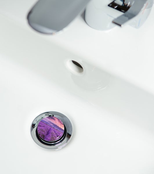 Waschbeckenstöpsel mit Lavendelfeldmotiv