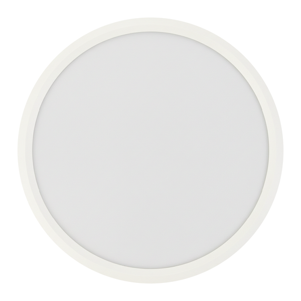 Rundes LED-Panel in Weiß, flache Deckenleuchte.