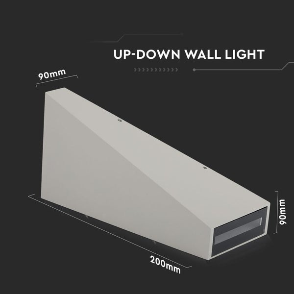 Up-Down Wandleuchte, Abmessungen 90 x 90 x 200 mm