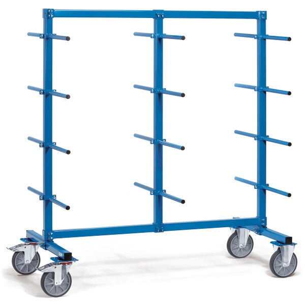 Blaues mobiles Plattenregal für die Lagerung von Plattenmaterial