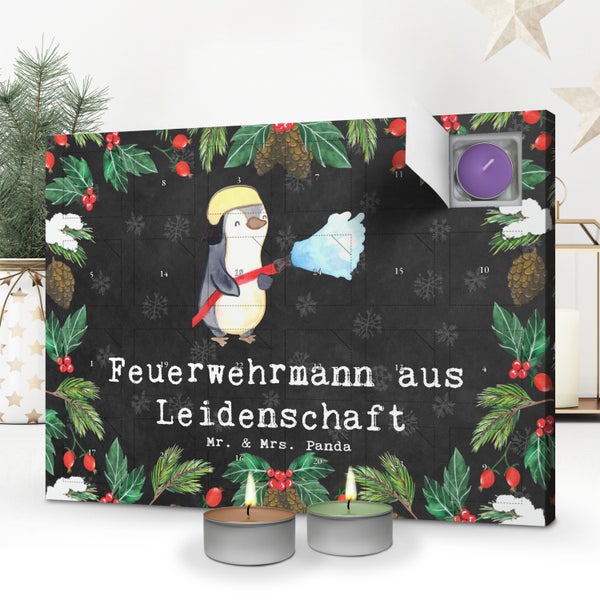 Mr. & Mrs. Panda Duftkerzen Adventskalender Feuerwehrmann Leidenschaft - Schwarz