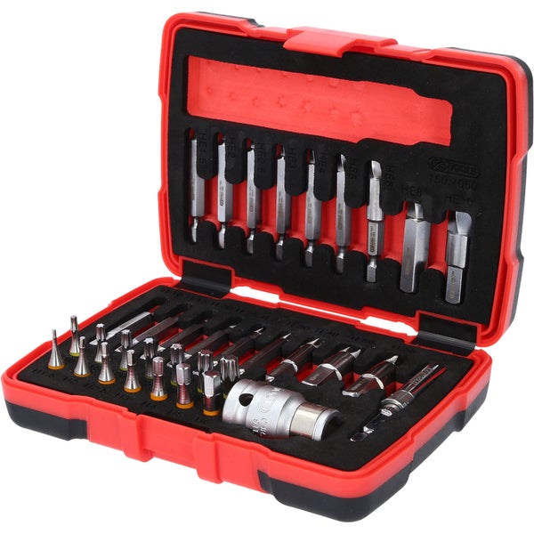 KS TOOLS 1/4 + 10 mm Torx- und Innensechskant-Schrauben-Ausdreher-Satz 34tlg. - 150.7060
