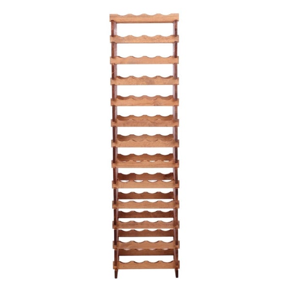 Weinregal VINOTECA FLEX PRO HxBxT 177x46x28cm 52 Flaschen auf 13 Ebenen Massives Kiefernholz Braun geölt